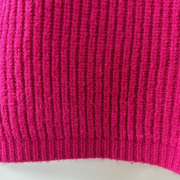 Tahari Electric Pink Ribbed Crew Neck Sweater Size XL Viscose Polyester Nylon - Picture 5 of 12